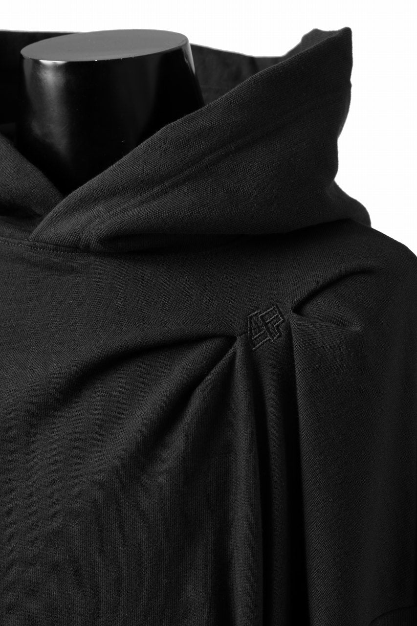A.F ARTEFACT RANDOM TUCK EMBROIDERY SWEAT HOODIE (BLACK) - Image 12
