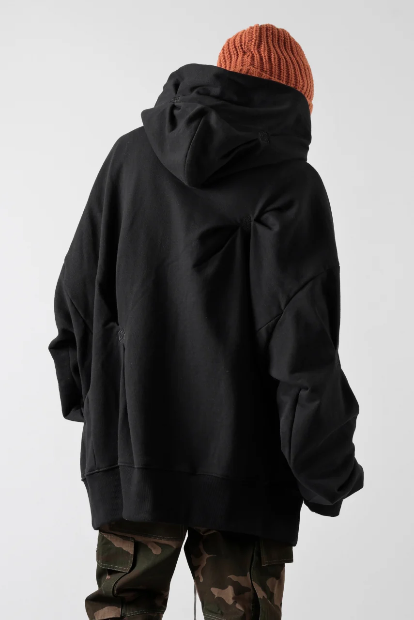 A.F ARTEFACT RANDOM TUCK EMBROIDERY SWEAT HOODIE (BLACK) - Image 18