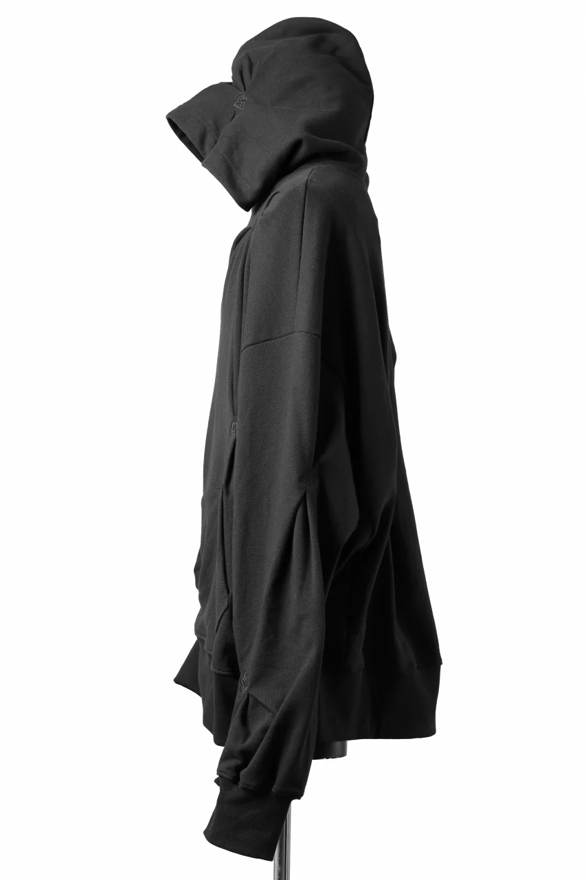 A.F ARTEFACT RANDOM TUCK EMBROIDERY SWEAT HOODIE (BLACK) - Image 6