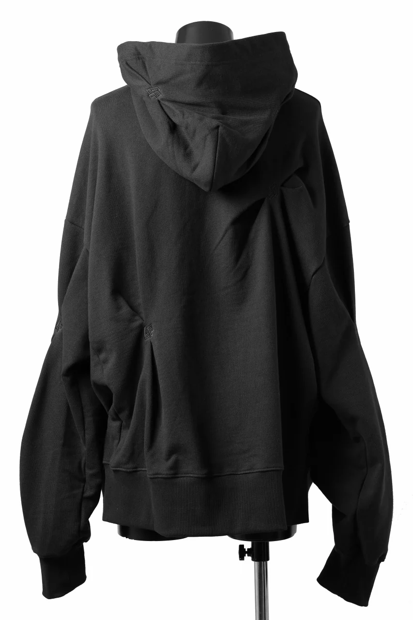 A.F ARTEFACT RANDOM TUCK EMBROIDERY SWEAT HOODIE (BLACK) - Image 7