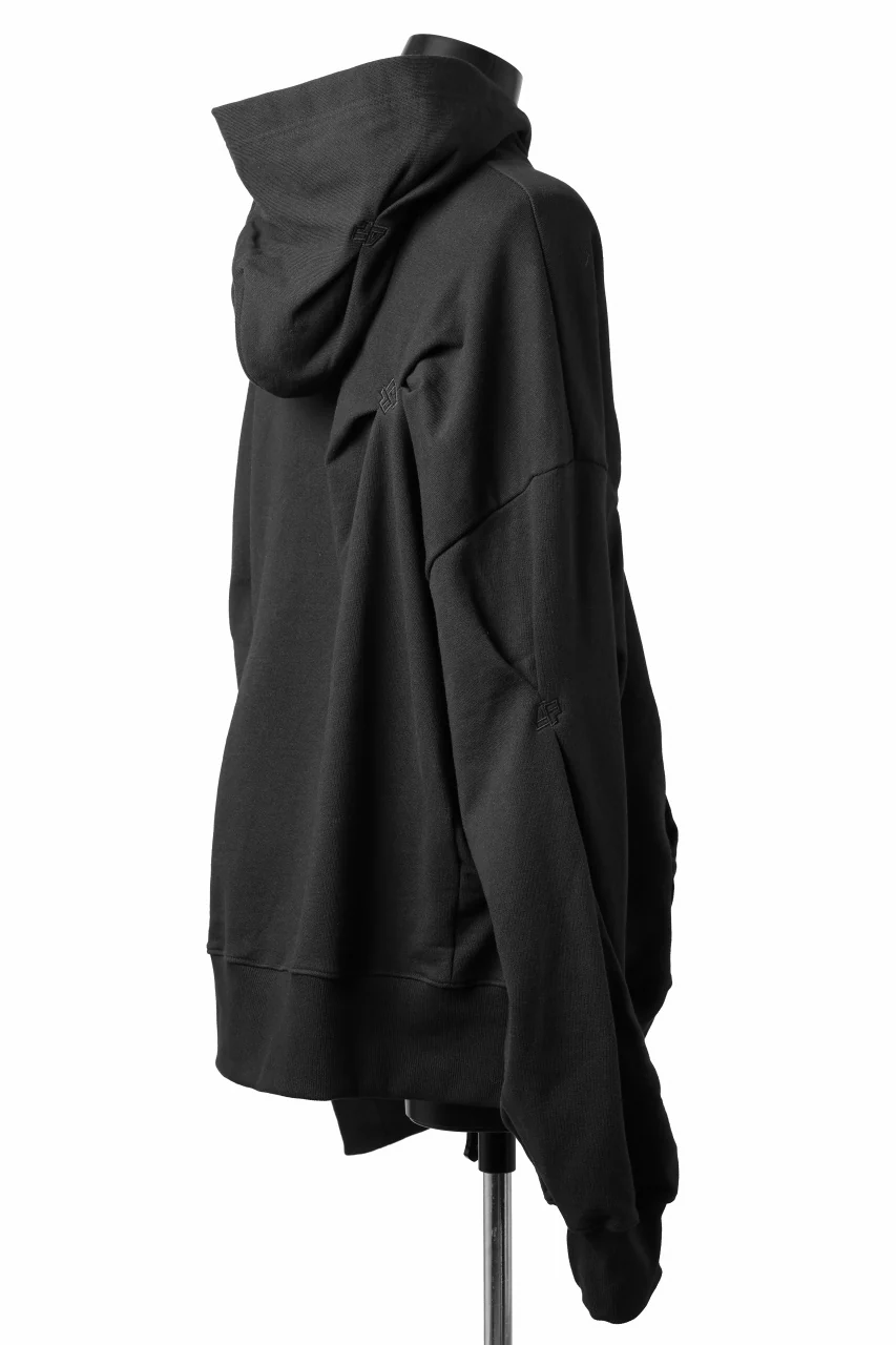 A.F ARTEFACT RANDOM TUCK EMBROIDERY SWEAT HOODIE (BLACK) - Image 8