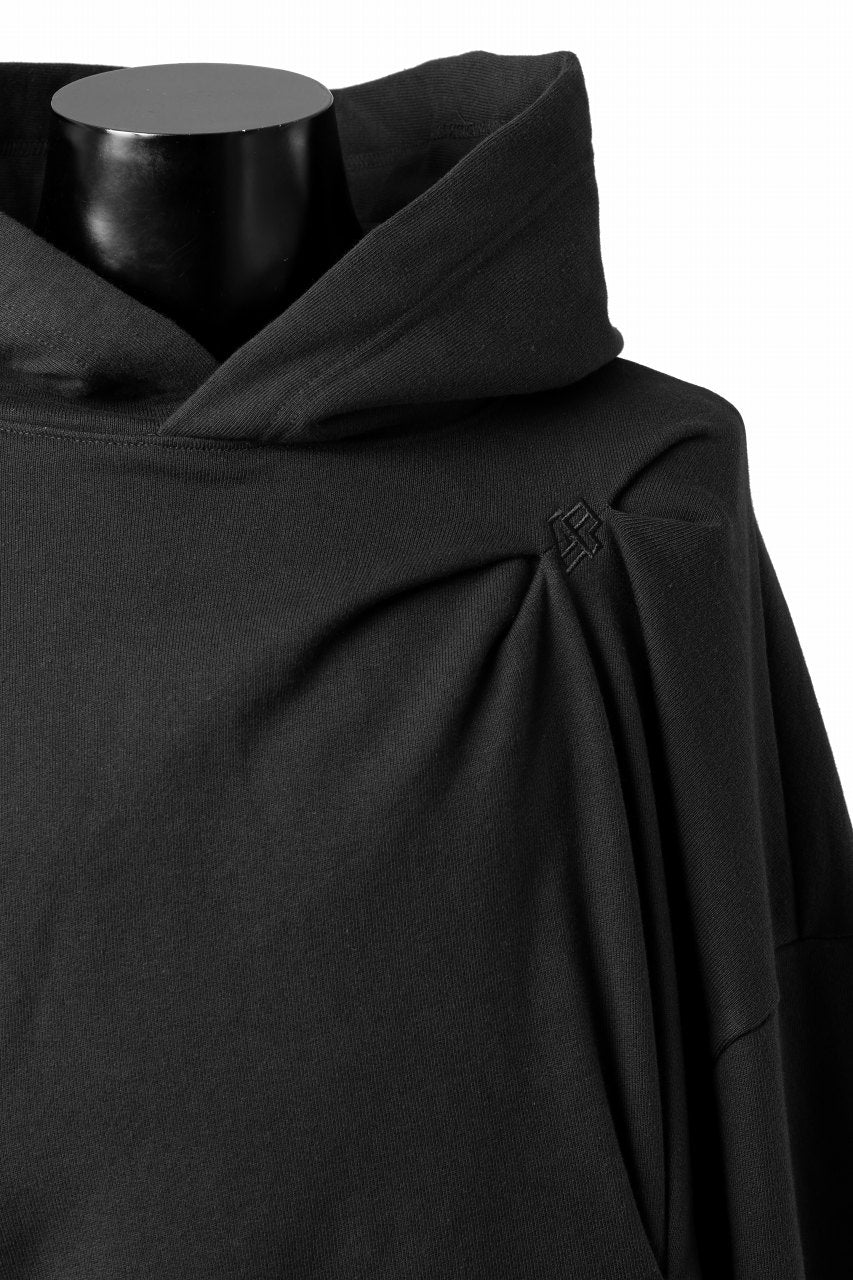 A.F ARTEFACT RANDOM TUCK EMBROIDERY SWEAT HOODIE (BLACK) - Image 9