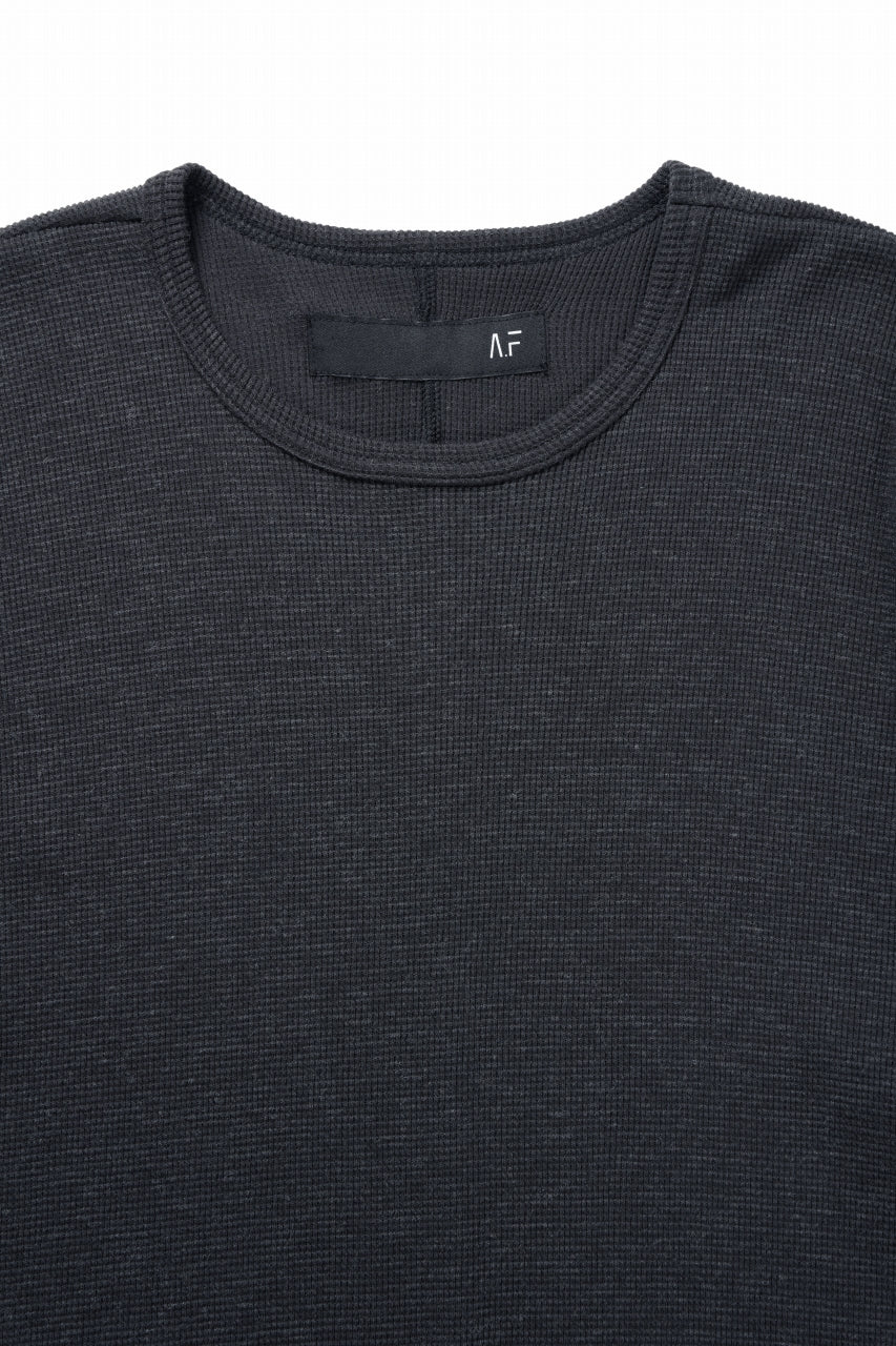 A.F ARTEFACT REGULAR FIT S/S TOP / WAFFLE KNIT JERSEY (CHARCOAL) - Image 5