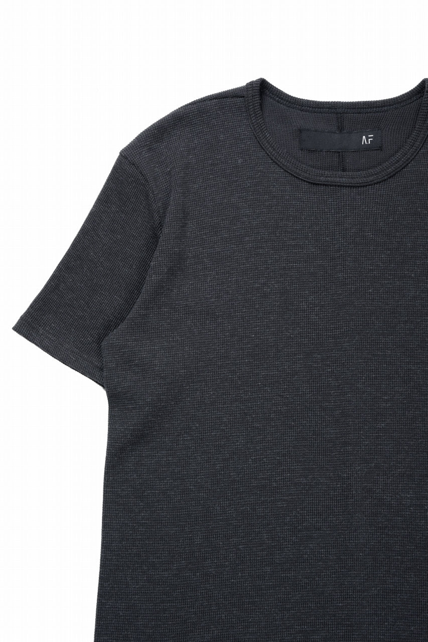 A.F ARTEFACT REGULAR FIT S/S TOP / WAFFLE KNIT JERSEY (CHARCOAL) - Image 6