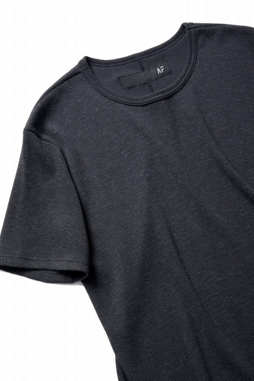 A.F ARTEFACT REGULAR FIT S/S TOP / WAFFLE KNIT JERSEY (CHARCOAL) - Image 8