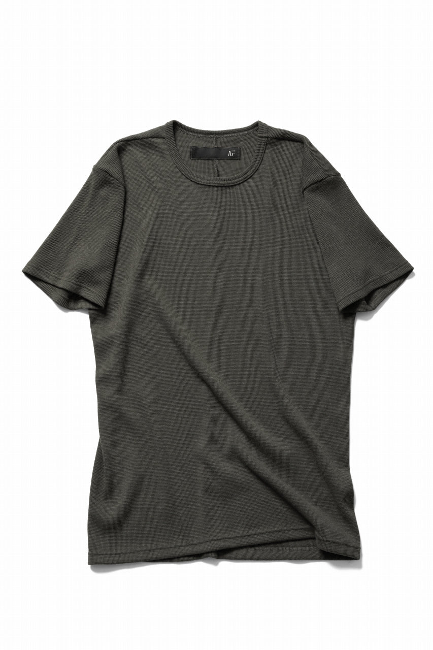 A.F ARTEFACT REGULAR FIT S/S TOP / WAFFLE KNIT JERSEY (OLIVE)