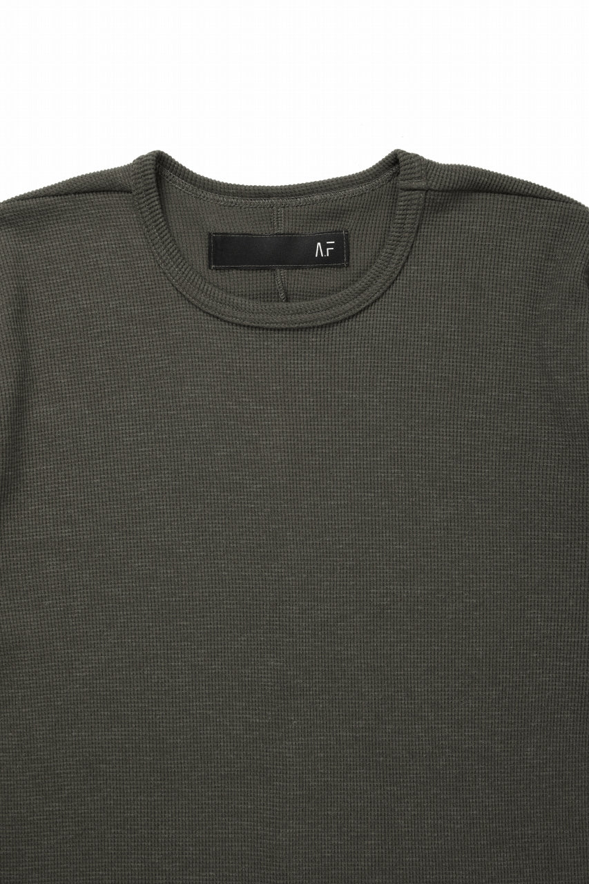 A.F ARTEFACT REGULAR FIT S/S TOP / WAFFLE KNIT JERSEY (OLIVE) - Image 6