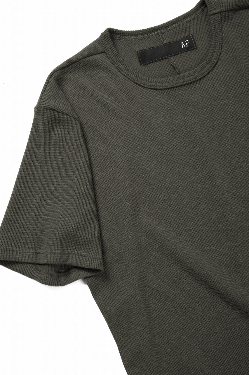 A.F ARTEFACT REGULAR FIT S/S TOP / WAFFLE KNIT JERSEY (OLIVE) - Image 8