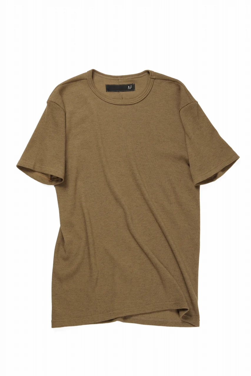 A.F ARTEFACT REGULAR FIT S/S TOP / WAFFLE KNIT JERSEY (RAW UMBER) - Image 4