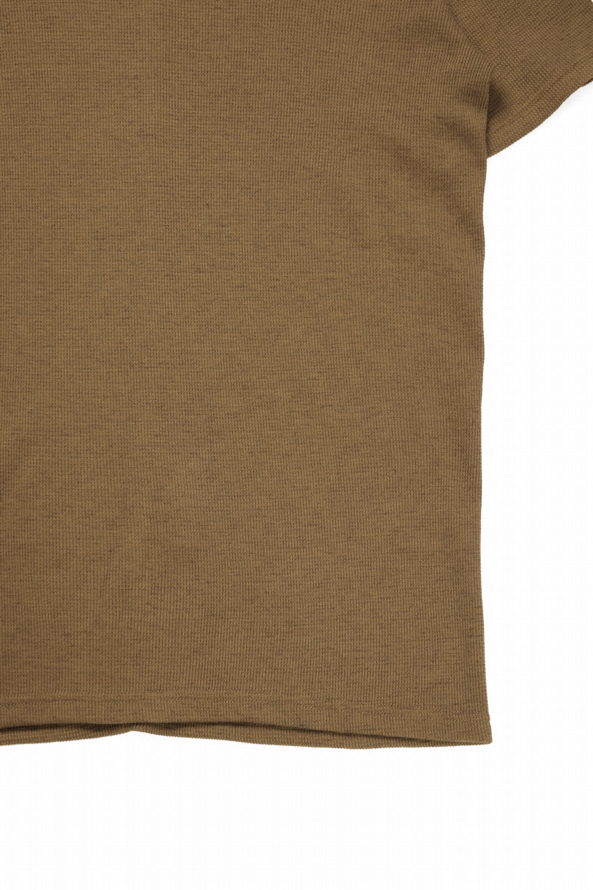 A.F ARTEFACT REGULAR FIT S/S TOP / WAFFLE KNIT JERSEY (RAW UMBER) - Image 5