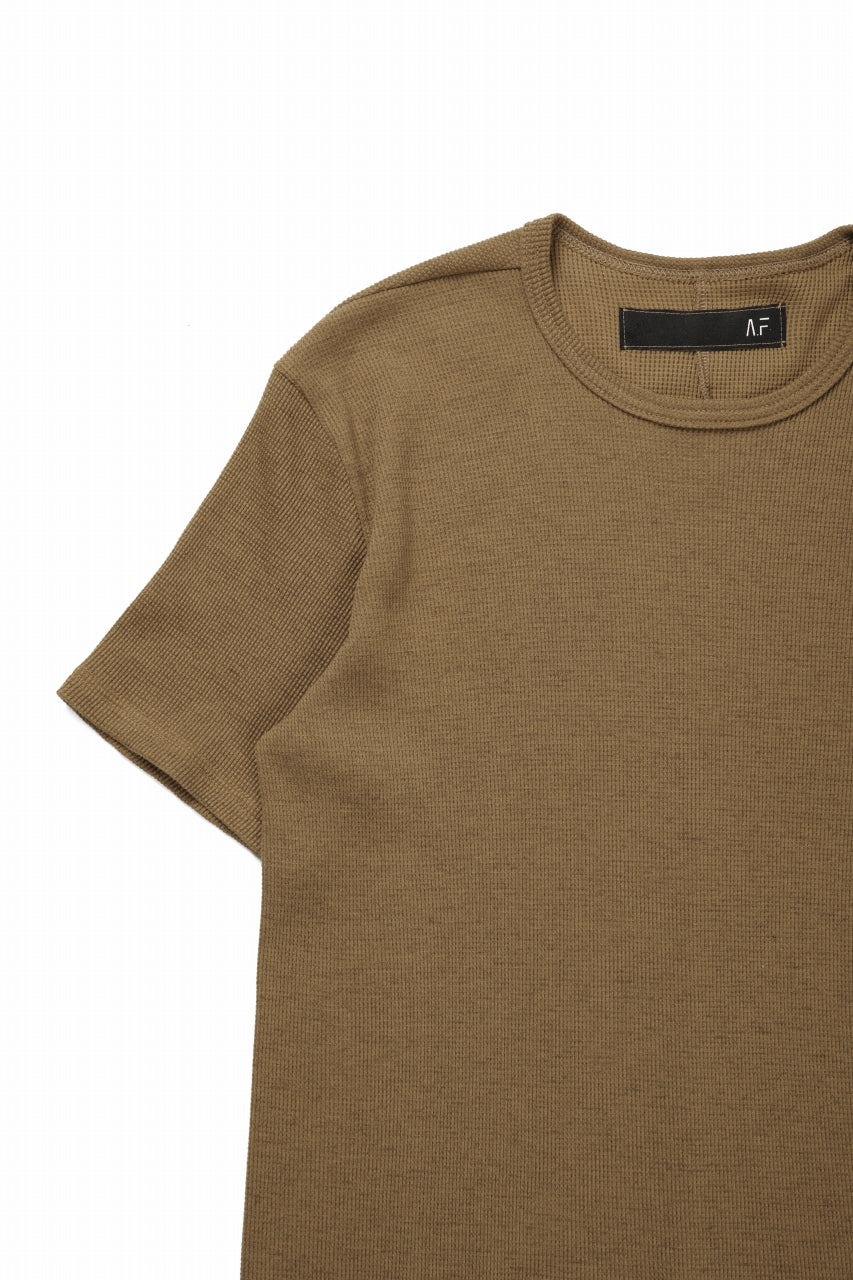 A.F ARTEFACT REGULAR FIT S/S TOP / WAFFLE KNIT JERSEY (RAW UMBER) - Image 7