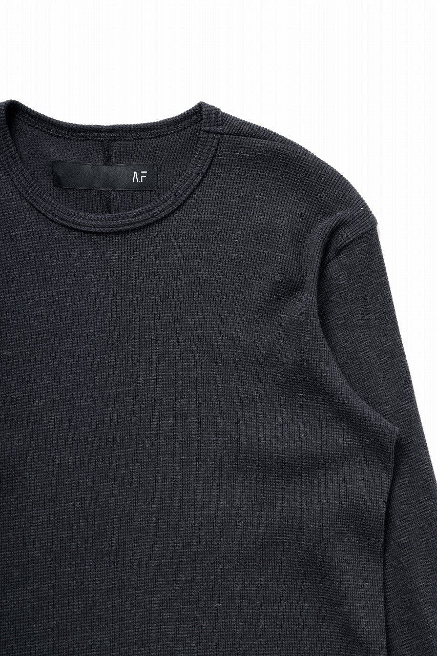 A.F ARTEFACT REGULAR FIT TOP / WAFFLE KNIT JERSEY (CHARCOAL) - Image 4