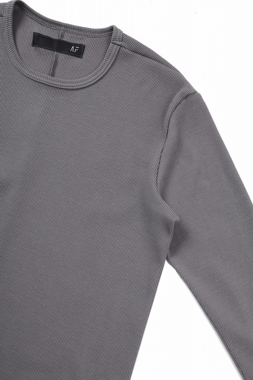 A.F ARTEFACT REGULAR FIT TOP / WAFFLE KNIT JERSEY (GREY) - Image 6