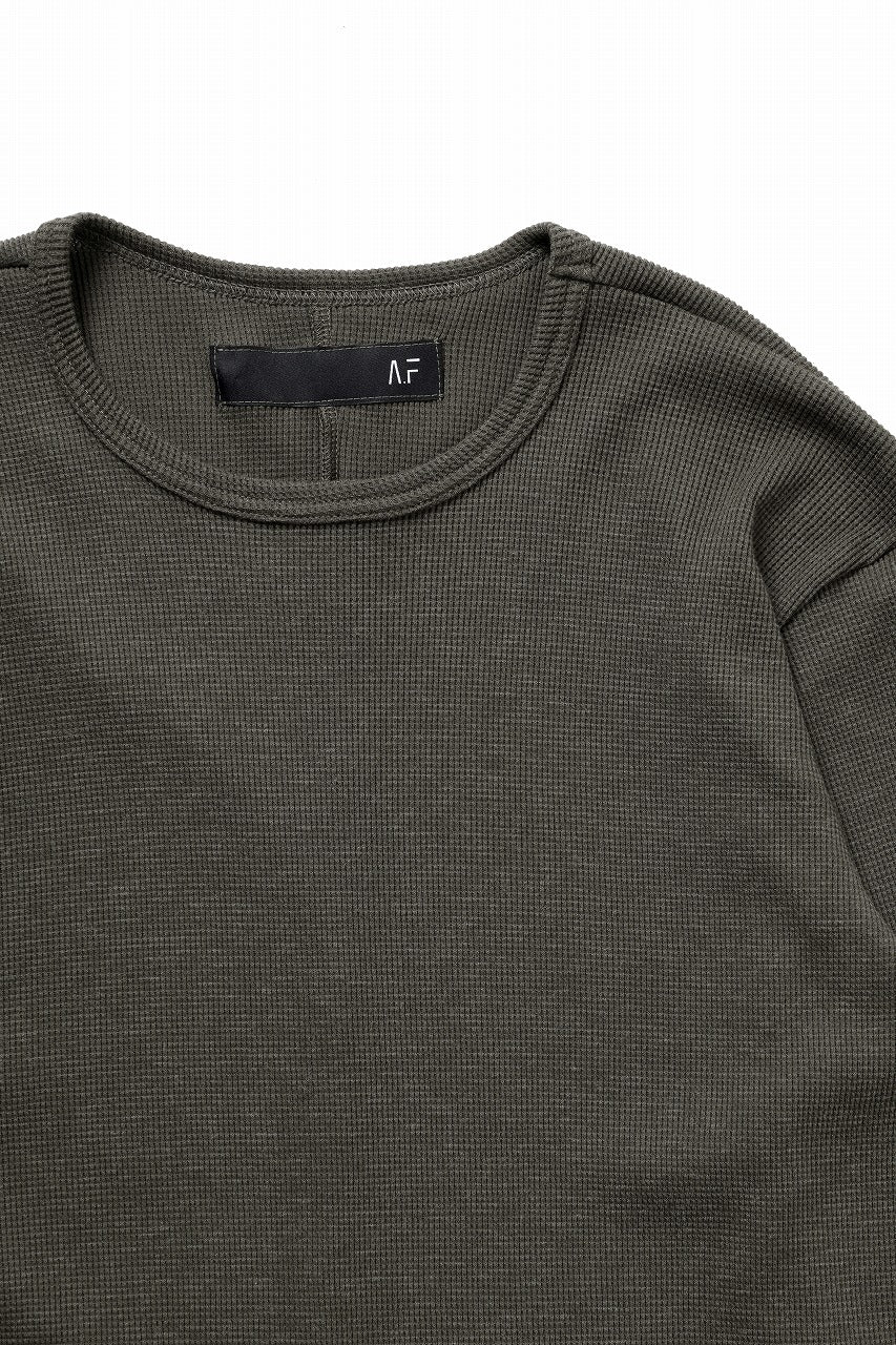 A.F ARTEFACT REGULAR FIT TOP / WAFFLE KNIT JERSEY (OLIVE) - Image 4