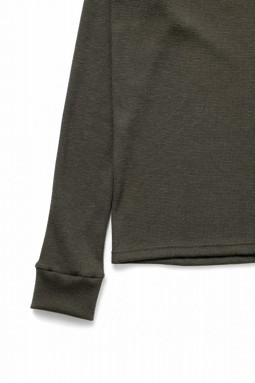 A.F ARTEFACT REGULAR FIT TOP / WAFFLE KNIT JERSEY (OLIVE) - Image 5