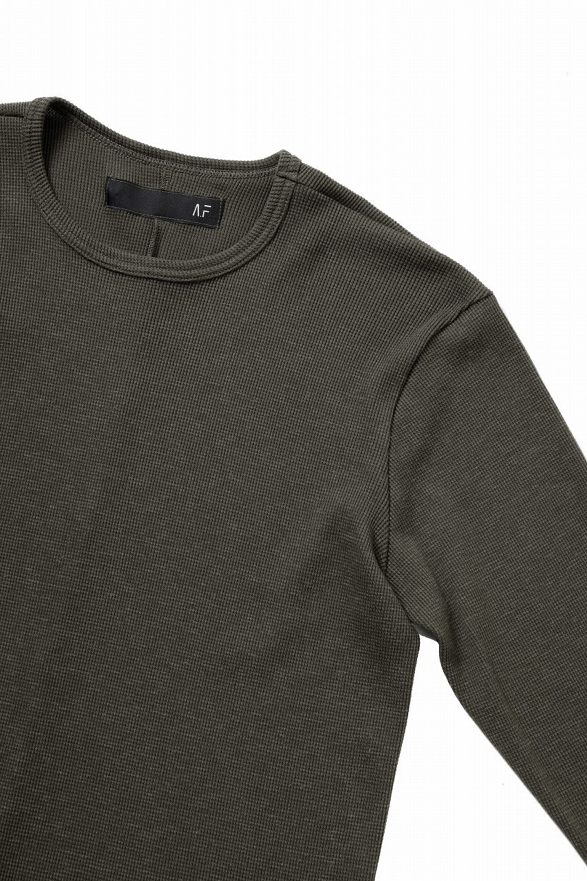 A.F ARTEFACT REGULAR FIT TOP / WAFFLE KNIT JERSEY (OLIVE) - Image 6