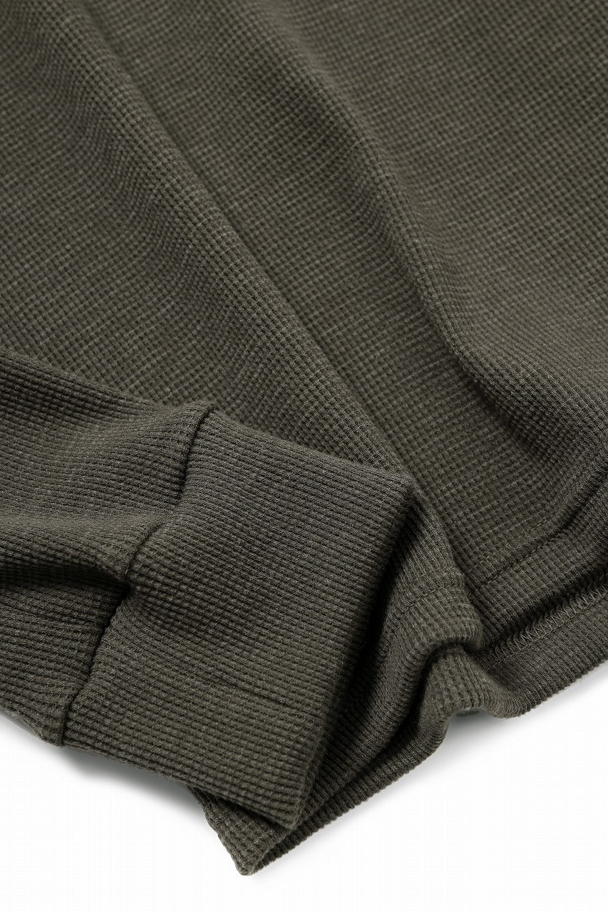 A.F ARTEFACT REGULAR FIT TOP / WAFFLE KNIT JERSEY (OLIVE) - Image 7