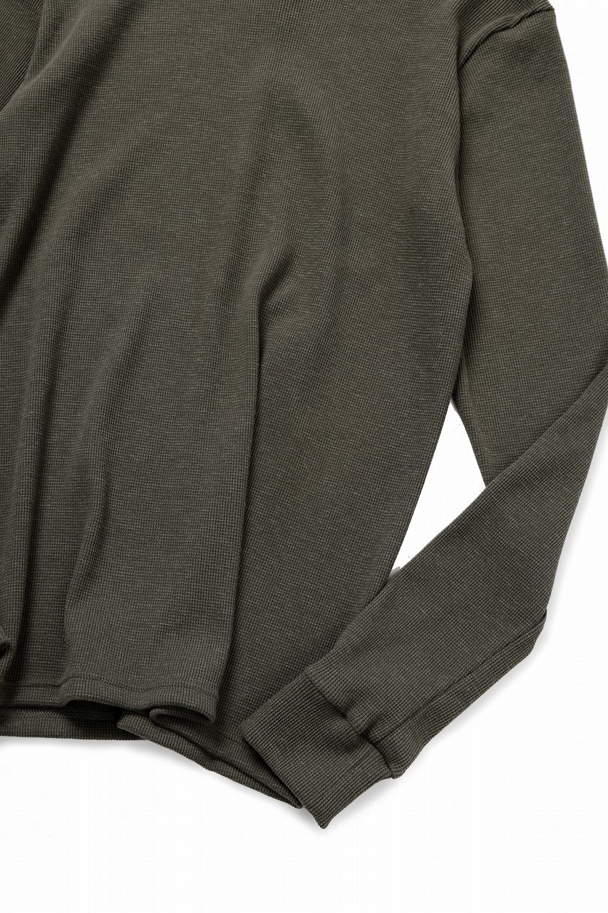 A.F ARTEFACT REGULAR FIT TOP / WAFFLE KNIT JERSEY (OLIVE) - Image 8