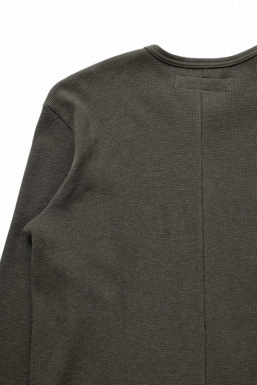 A.F ARTEFACT REGULAR FIT TOP / WAFFLE KNIT JERSEY (OLIVE) - Image 9