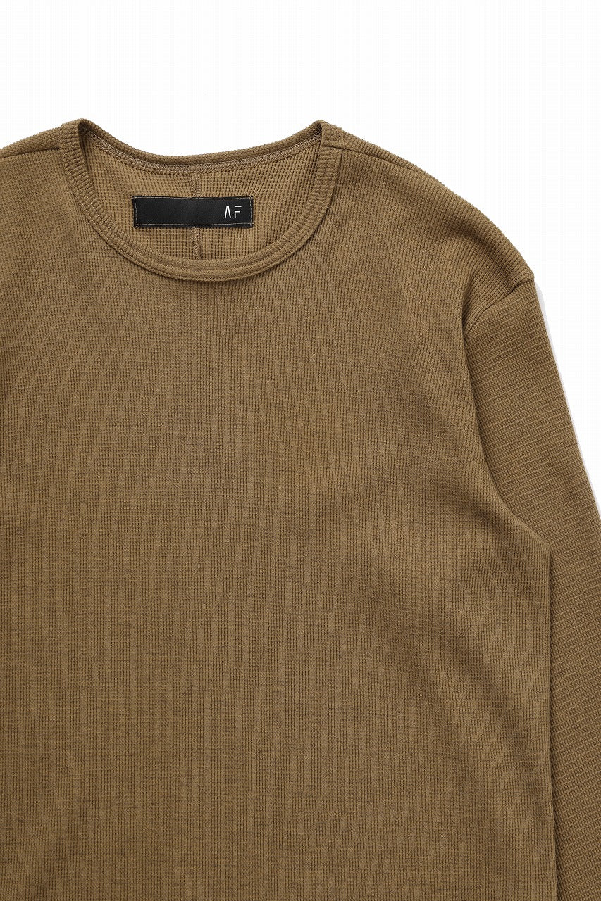 A.F ARTEFACT REGULAR FIT TOP / WAFFLE KNIT JERSEY (RAW UMBER) - Image 5