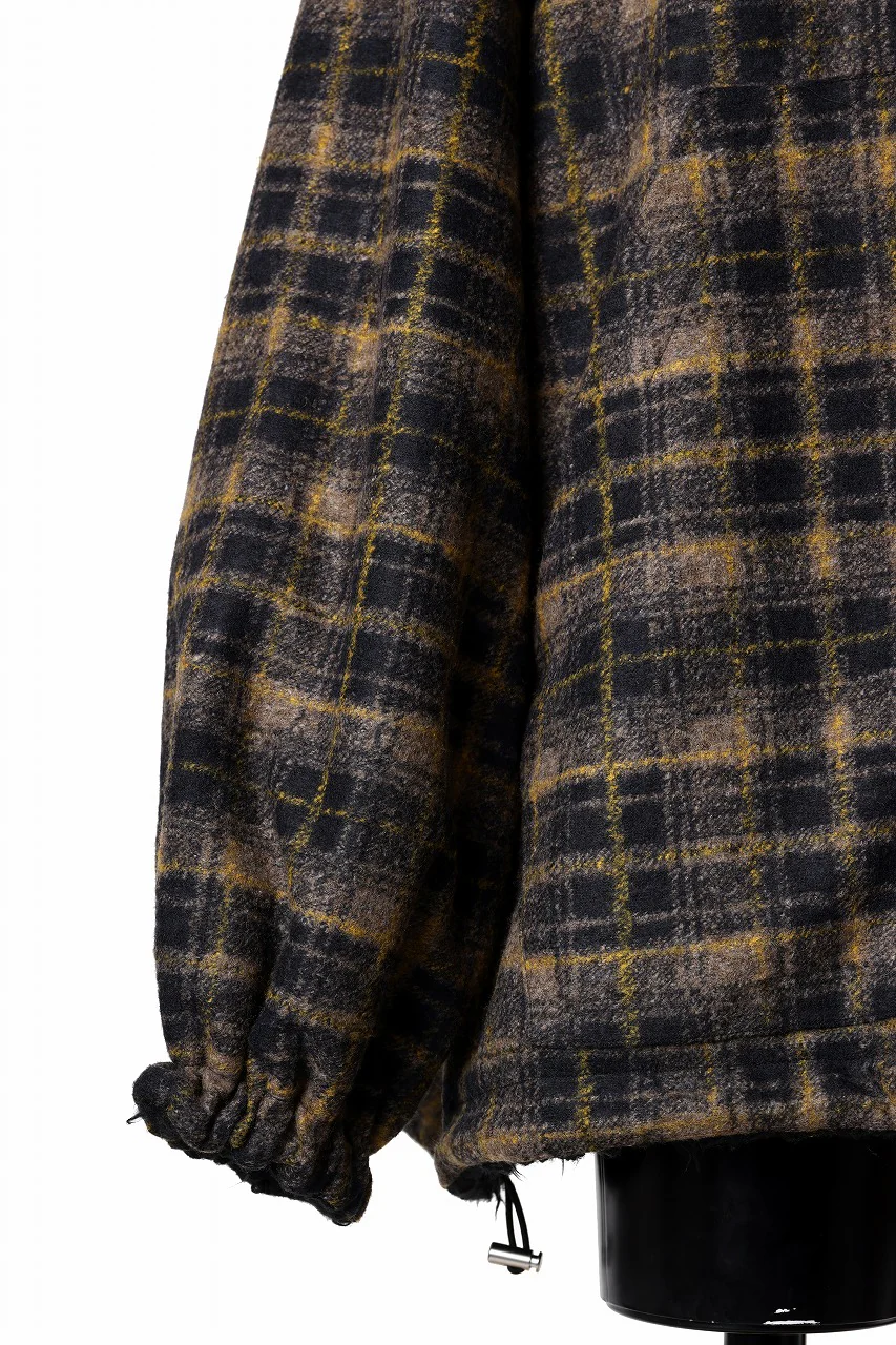 A.F ARTEFACT REVERSIBLE HALF ZIP HOODED BLOUOSN (BROWN CHECK×BLACK) - Image 10