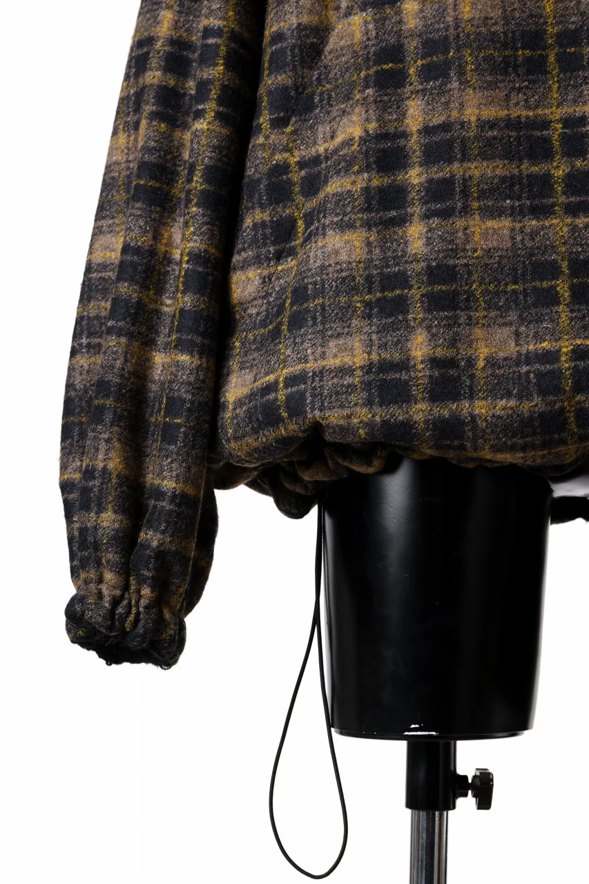 A.F ARTEFACT REVERSIBLE HALF ZIP HOODED BLOUOSN (BROWN CHECK×BLACK) - Image 11