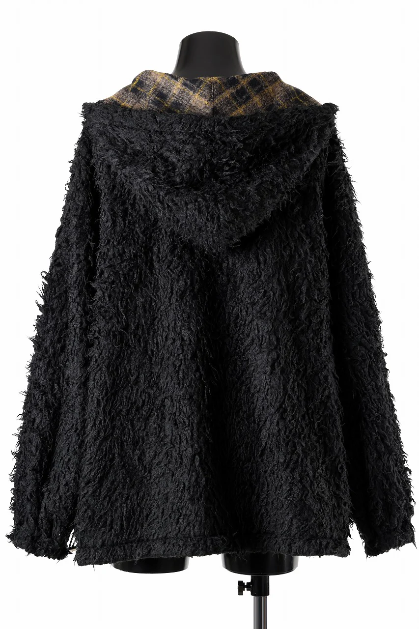 A.F ARTEFACT REVERSIBLE HALF ZIP HOODED BLOUOSN (BROWN CHECK×BLACK) - Image 17