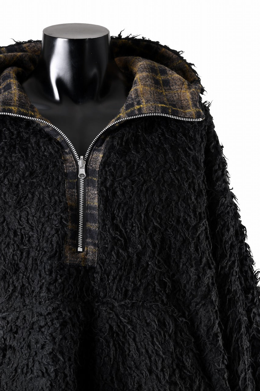 A.F ARTEFACT REVERSIBLE HALF ZIP HOODED BLOUOSN (BROWN CHECK×BLACK) - Image 18