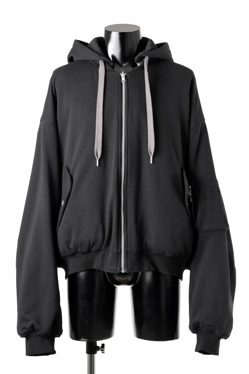 A.F ARTEFACT REVERSIBLE MA-1 HOODIE BLOUSON / COTTON-TERRY (BLACK)