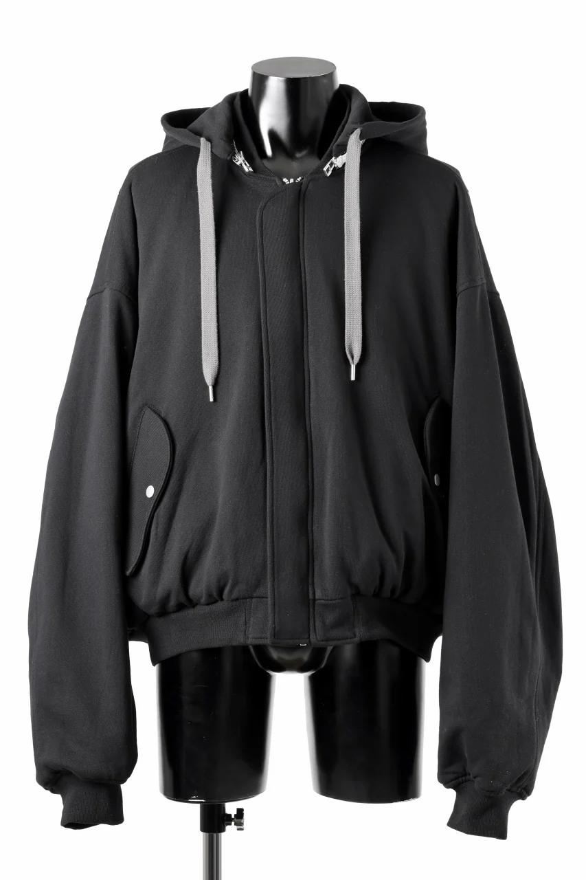 A.F ARTEFACT REVERSIBLE MA-1 HOODIE BLOUSON / COTTON-TERRY (BLACK) - Image 17