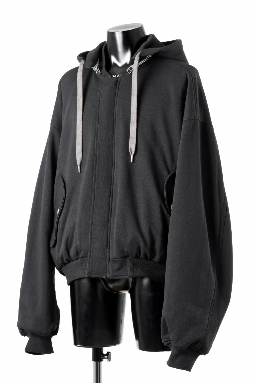 A.F ARTEFACT REVERSIBLE MA-1 HOODIE BLOUSON / COTTON-TERRY (BLACK) - Image 18