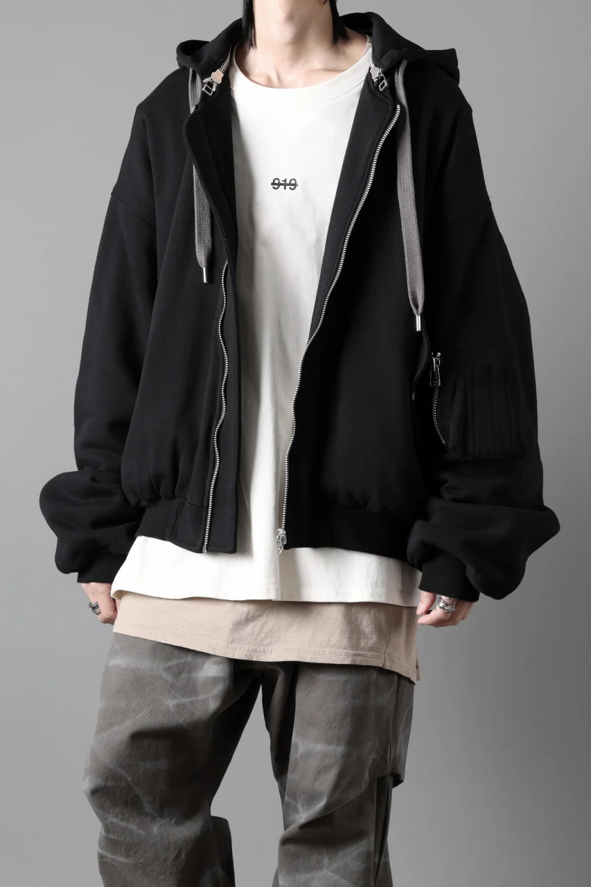 A.F ARTEFACT REVERSIBLE MA-1 HOODIE BLOUSON / COTTON-TERRY (BLACK) - Image 26