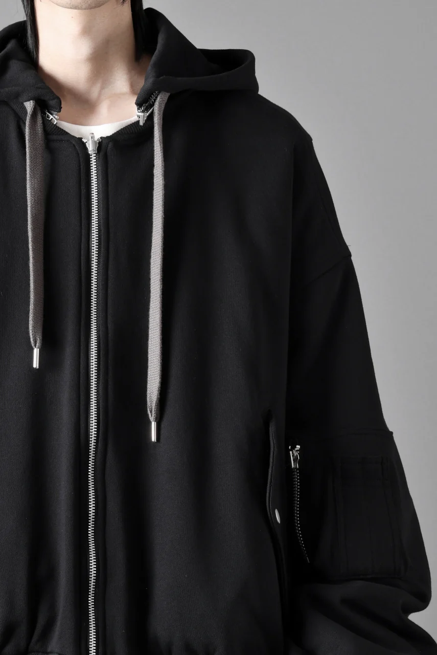 A.F ARTEFACT REVERSIBLE MA-1 HOODIE BLOUSON / COTTON-TERRY (BLACK) - Image 37