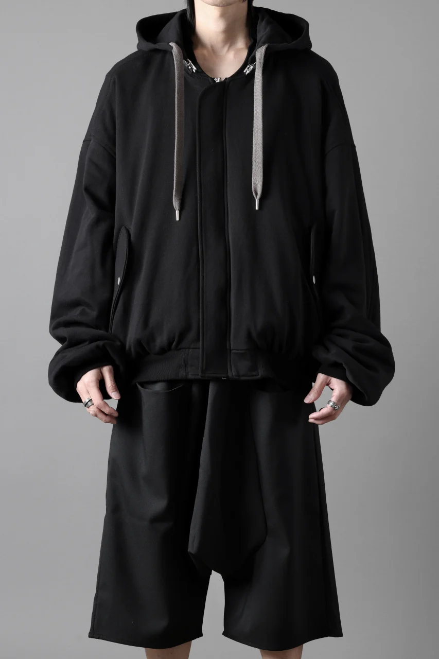 A.F ARTEFACT REVERSIBLE MA-1 HOODIE BLOUSON / COTTON-TERRY (BLACK) - Image 4