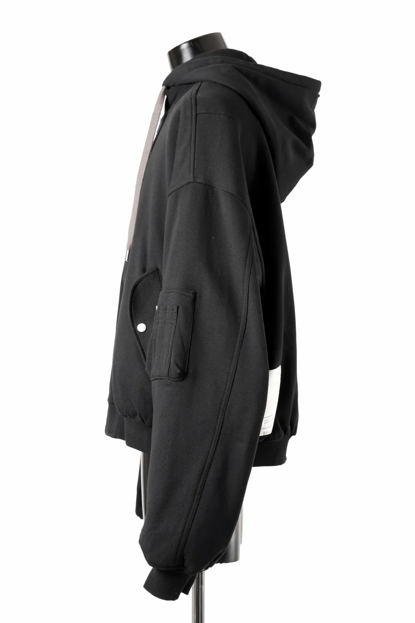 A.F ARTEFACT REVERSIBLE MA-1 HOODIE BLOUSON / COTTON-TERRY (BLACK) - Image 7