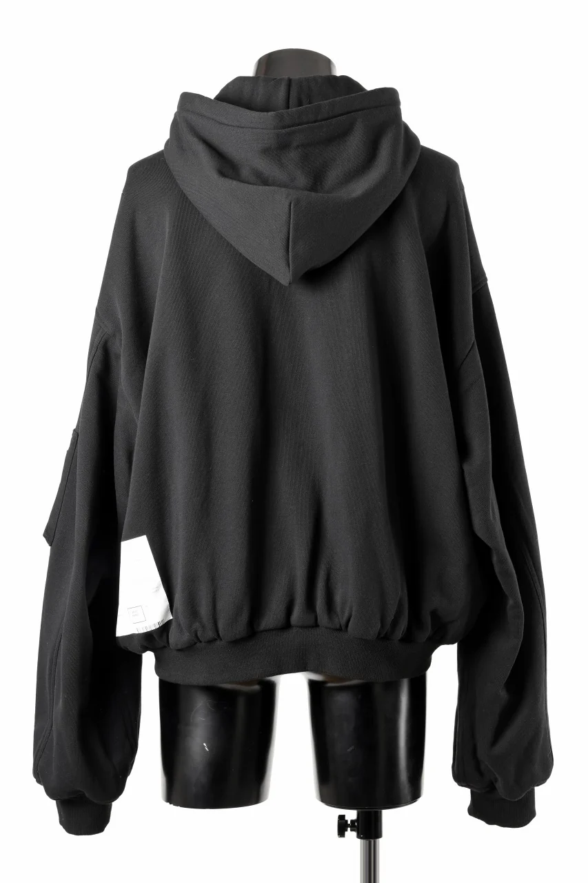 A.F ARTEFACT REVERSIBLE MA-1 HOODIE BLOUSON / COTTON-TERRY (BLACK) - Image 8