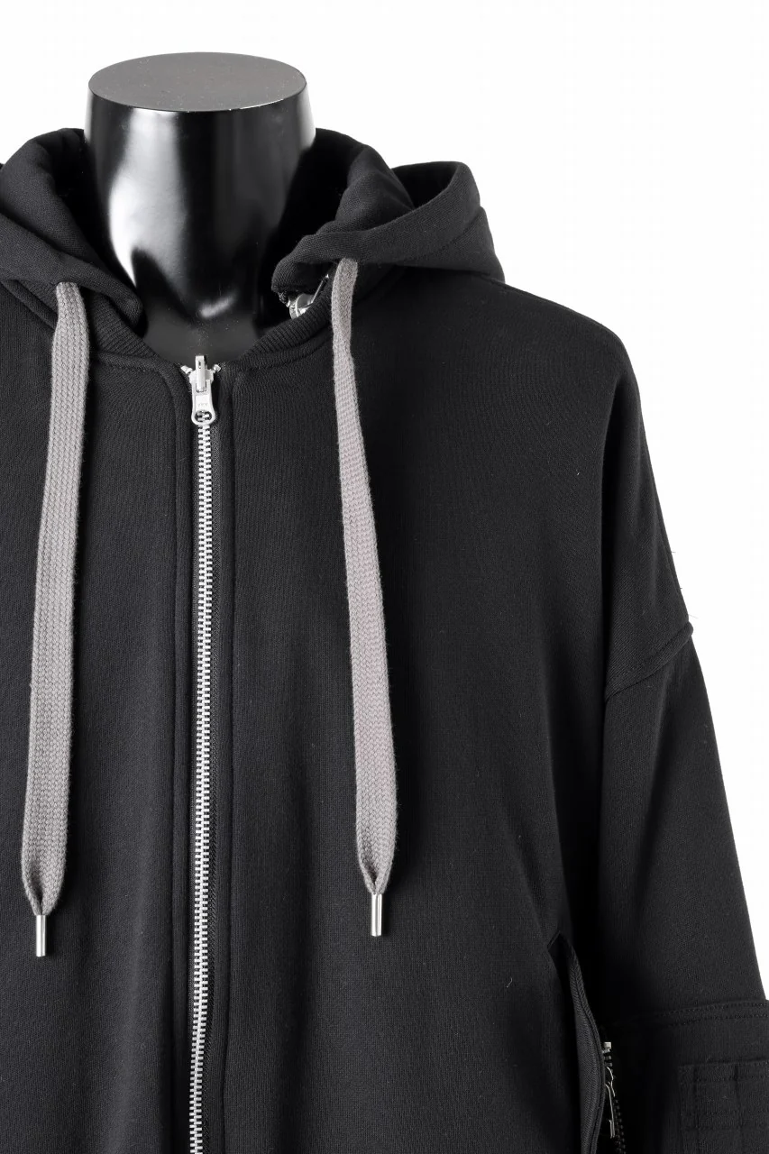 A.F ARTEFACT REVERSIBLE MA-1 HOODIE BLOUSON / COTTON-TERRY (BLACK) - Image 9