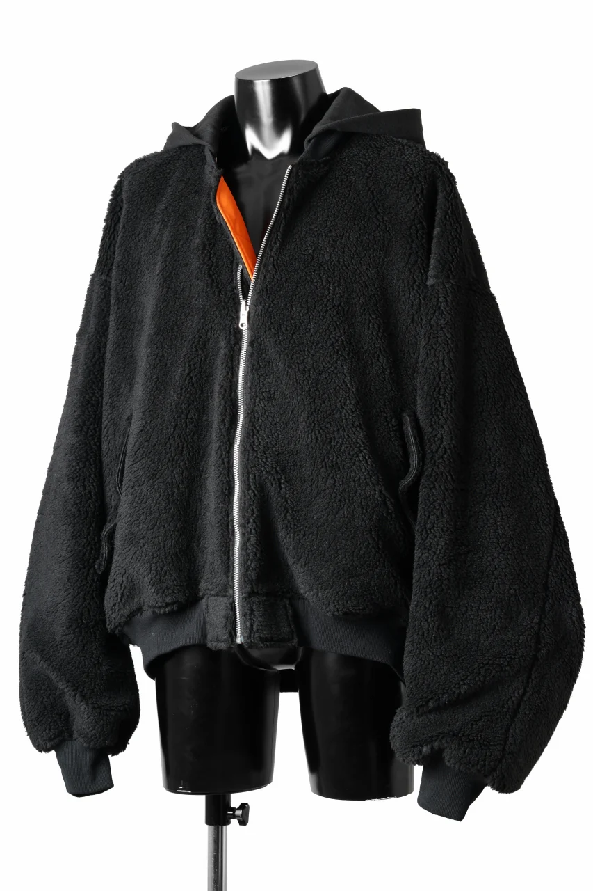 A.F ARTEFACT REVERSIBLE TEDDY BOMBER JACKET (BLACK) - Image 2