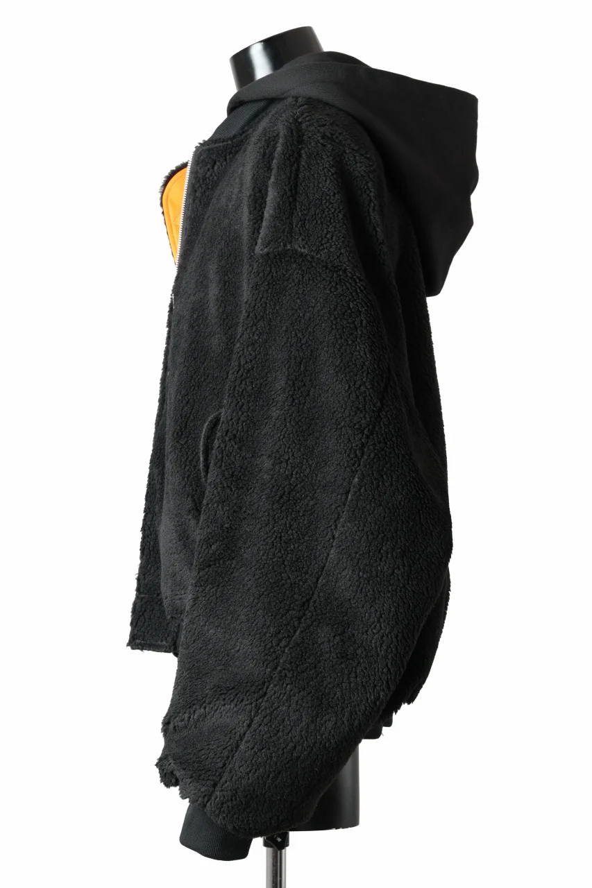 A.F ARTEFACT REVERSIBLE TEDDY BOMBER JACKET (BLACK) - Image 3