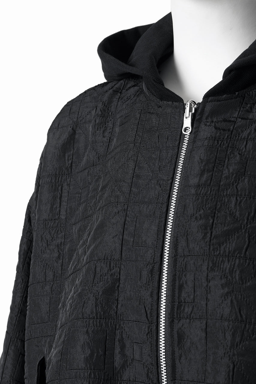 A.F ARTEFACT REVERSIBLE TEDDY BOMBER JACKET / DECORATIVE LATTICE PATTERN (BLACK) - Image 6