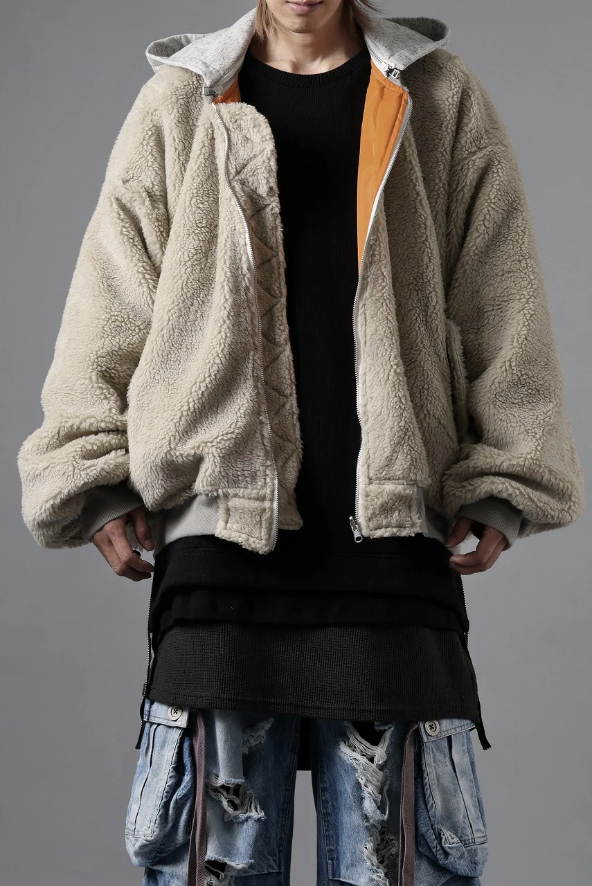 A.F ARTEFACT REVERSIBLE TEDDY BOMBER JACKET (IVORY) - Image 18