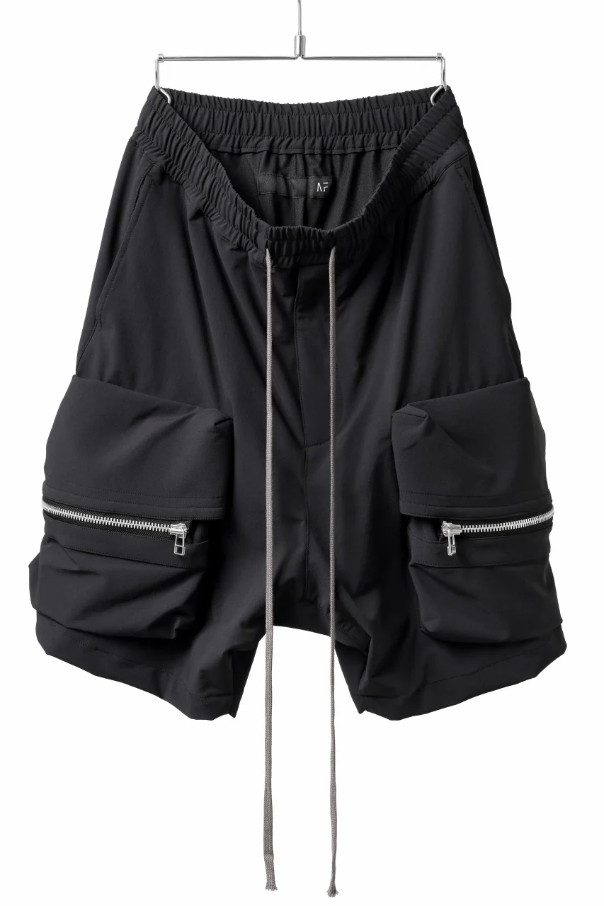 A.F ARTEFACT RUGGED CARGO SHORTS / STRETCH NYLON (BLACK)