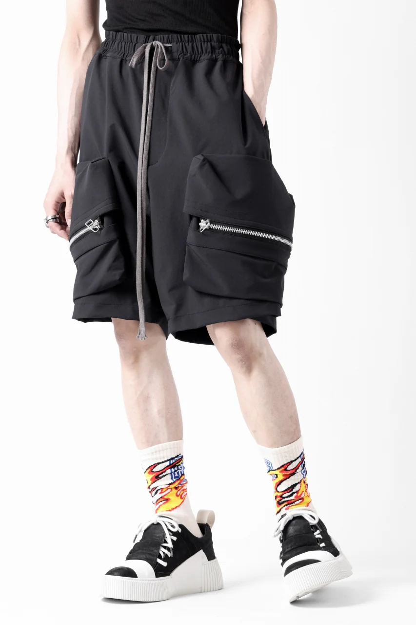 A.F ARTEFACT RUGGED CARGO SHORTS / STRETCH NYLON (BLACK) - Image 11