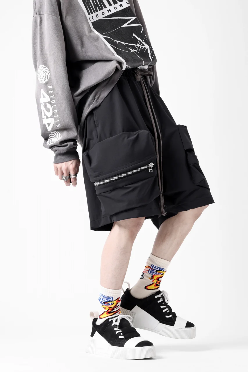 A.F ARTEFACT RUGGED CARGO SHORTS / STRETCH NYLON (BLACK) - Image 12