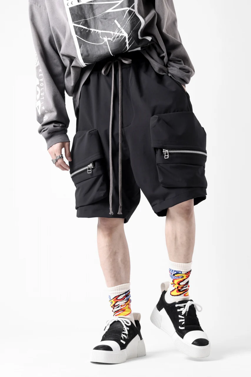 A.F ARTEFACT RUGGED CARGO SHORTS / STRETCH NYLON (BLACK) - Image 13