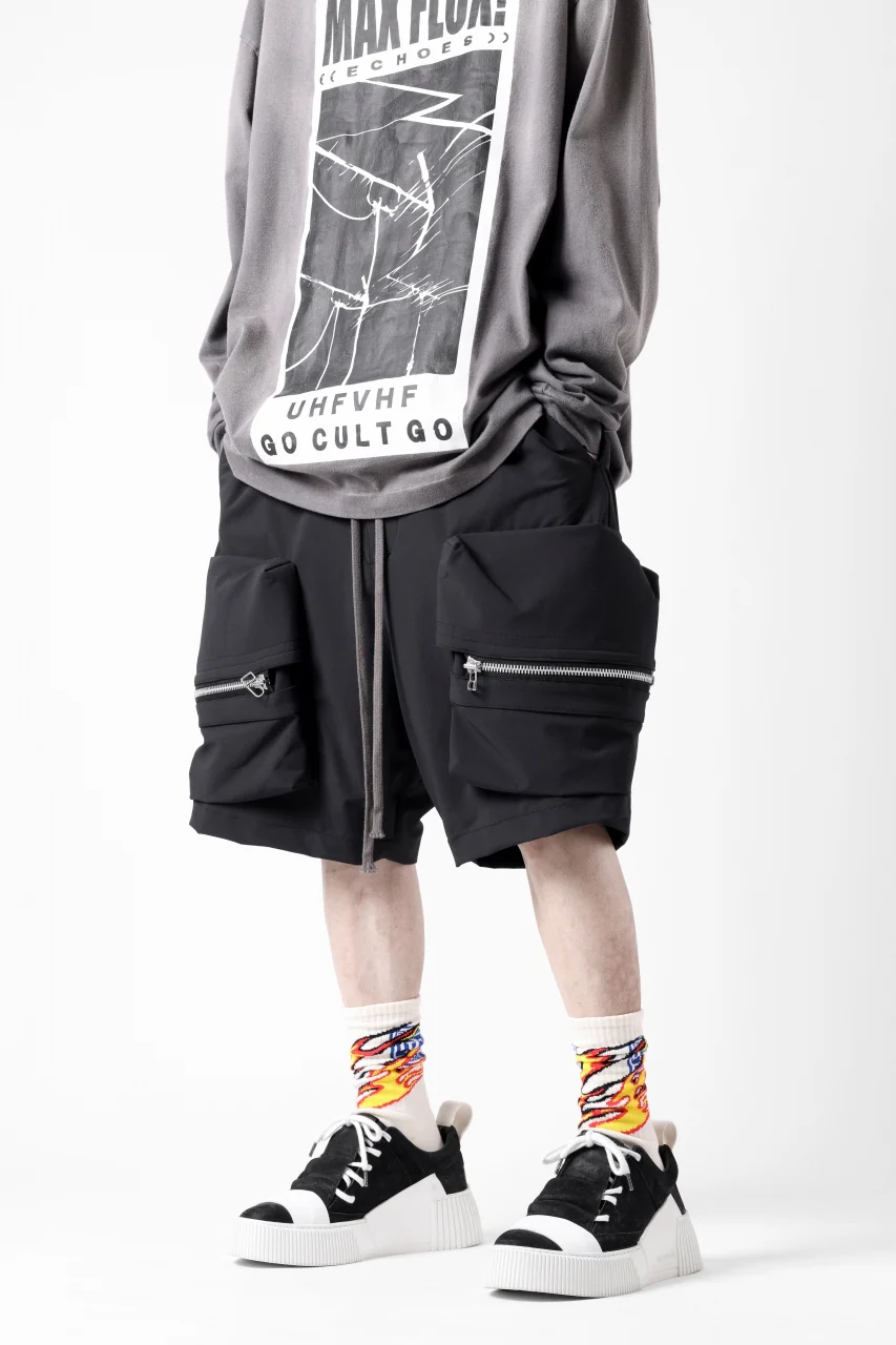A.F ARTEFACT RUGGED CARGO SHORTS / STRETCH NYLON (BLACK) - Image 14