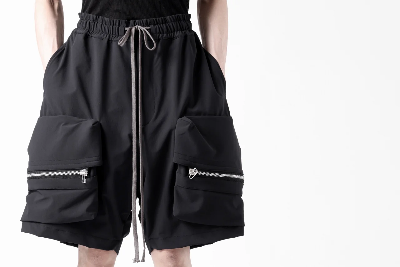 A.F ARTEFACT RUGGED CARGO SHORTS / STRETCH NYLON (BLACK) - Image 19