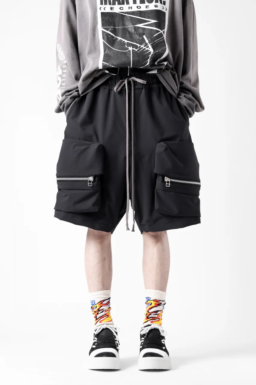 A.F ARTEFACT RUGGED CARGO SHORTS / STRETCH NYLON (BLACK) - Image 2