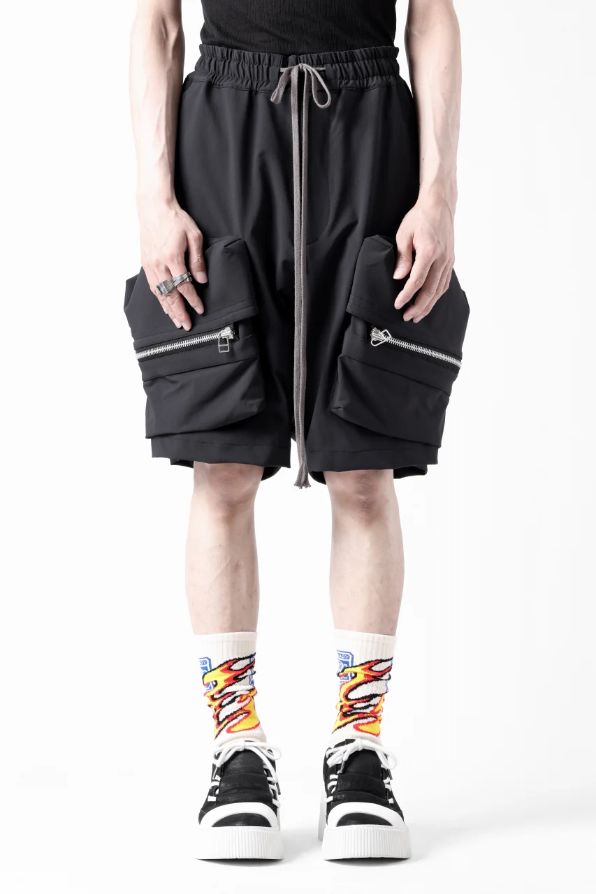 A.F ARTEFACT RUGGED CARGO SHORTS / STRETCH NYLON (BLACK) - Image 6