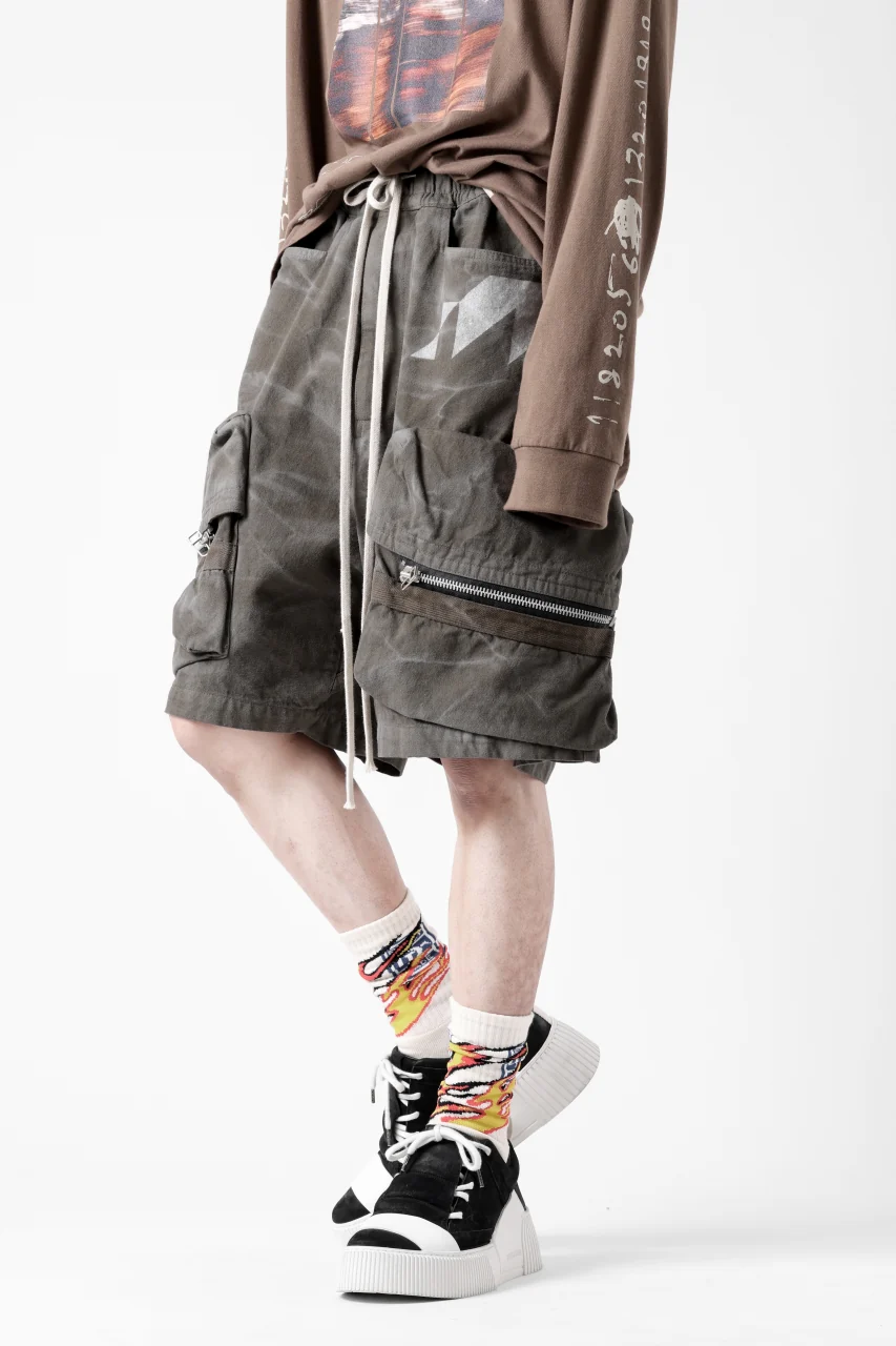 A.F ARTEFACT RUGGED CARGO SHORTS  / VINTAGE DYED (KHAKI) - Image 13